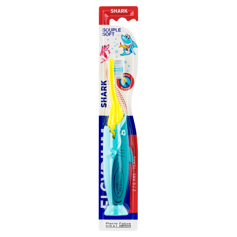Elgydium Pocket Kids Shark szczoteczka do zębów dla dzieci 2-6 lat, 1 szt.