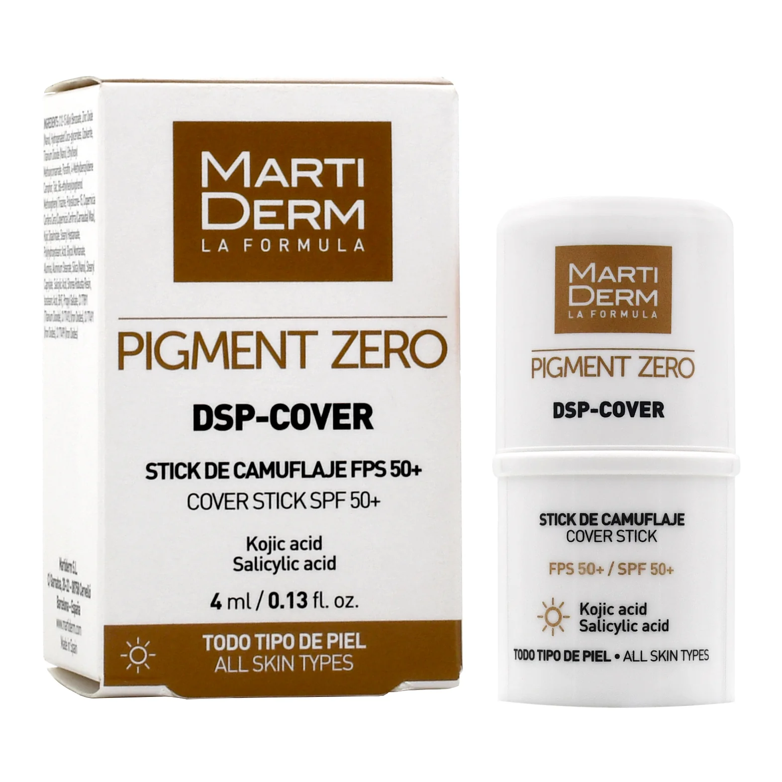 Martiderm Pigment Zero DSP Cover Camouflage Stick SPF50+ korektor w sztyfcie do twarzy, 4 ml