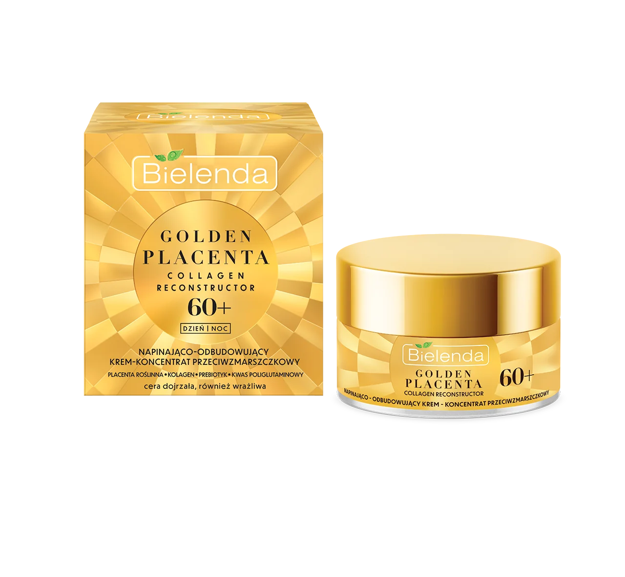 Bielenda Golden Placenta Collagen Reconstructor napinająco-odbudowujący krem-koncentrat przeciwzmarszczkowy 60+, 50 ml