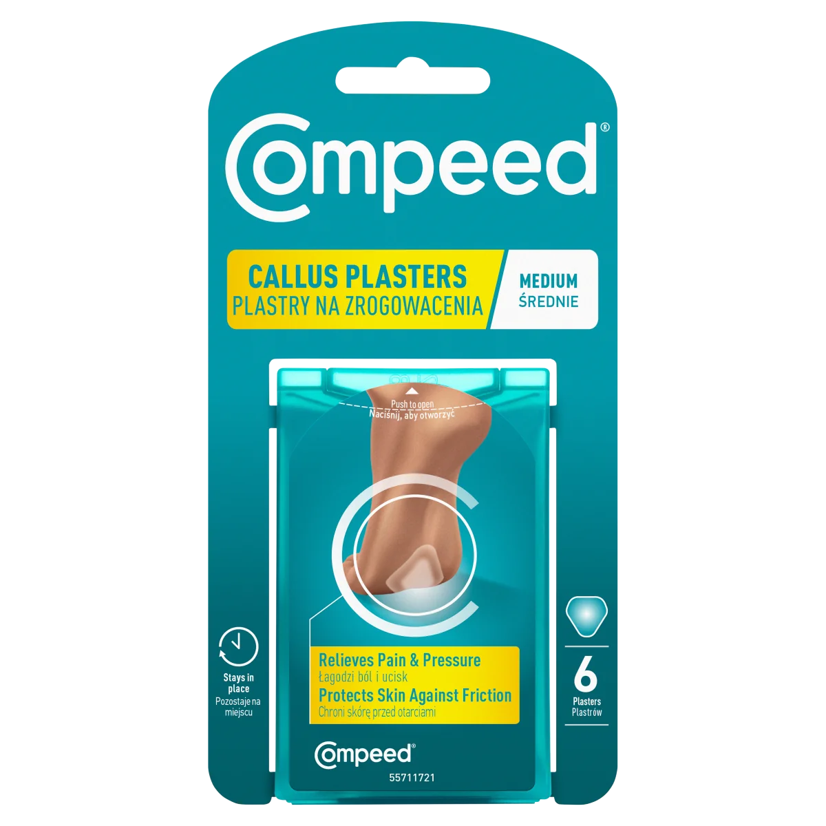 Compeed plastry na zrogowacenia średnie, 6 sztuk