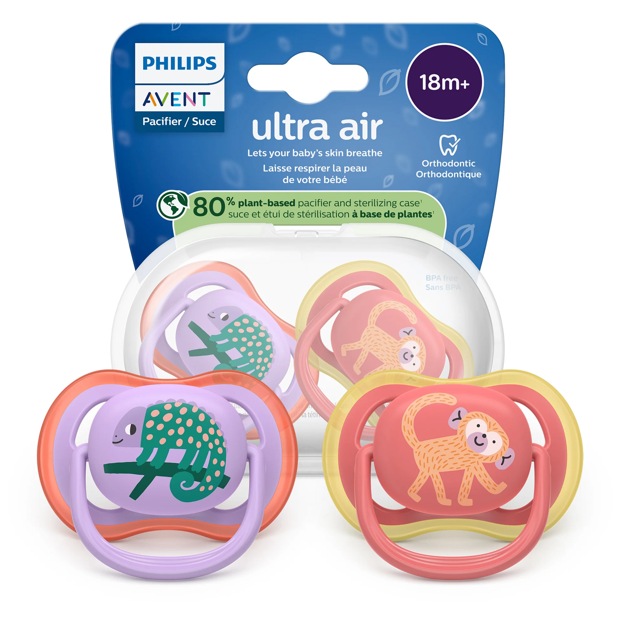 Philips Avent Ultra Air ortodontyczny smoczek uspokajający 18m+, 2 sztuki