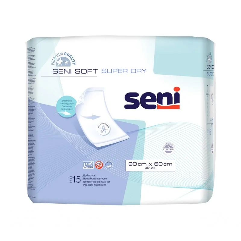 Seni Soft Super Dry podkłady higieniczne, 60x90cm, 15 szt.