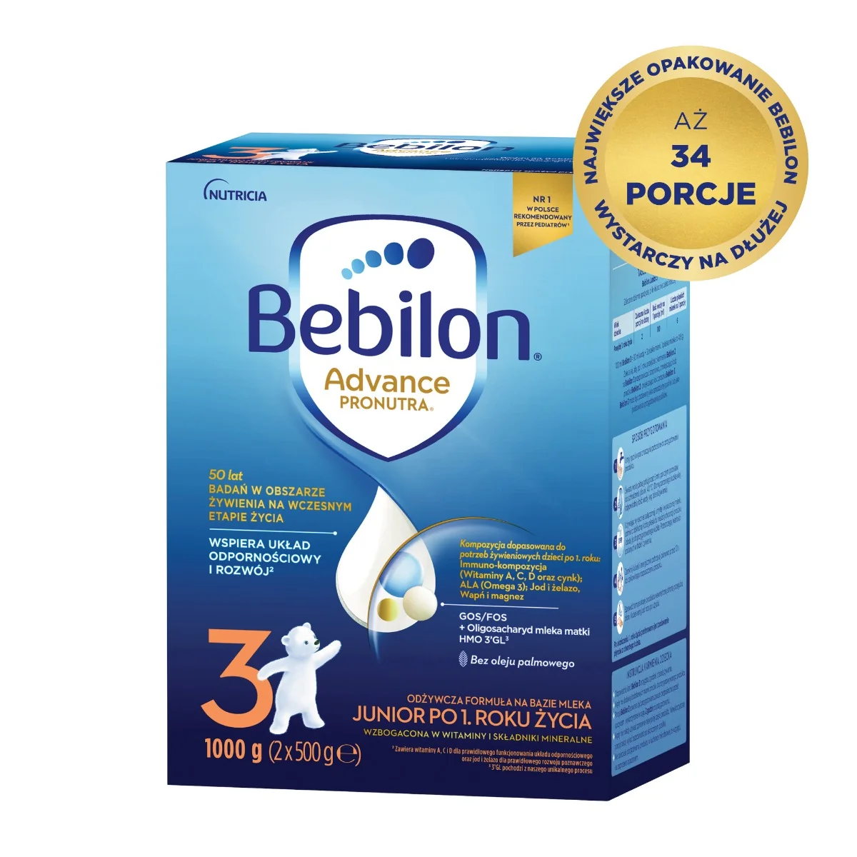Bebilon 3 Advance Pronutra Junior mleko modyfikowane po 1. roku życia, 1000 g