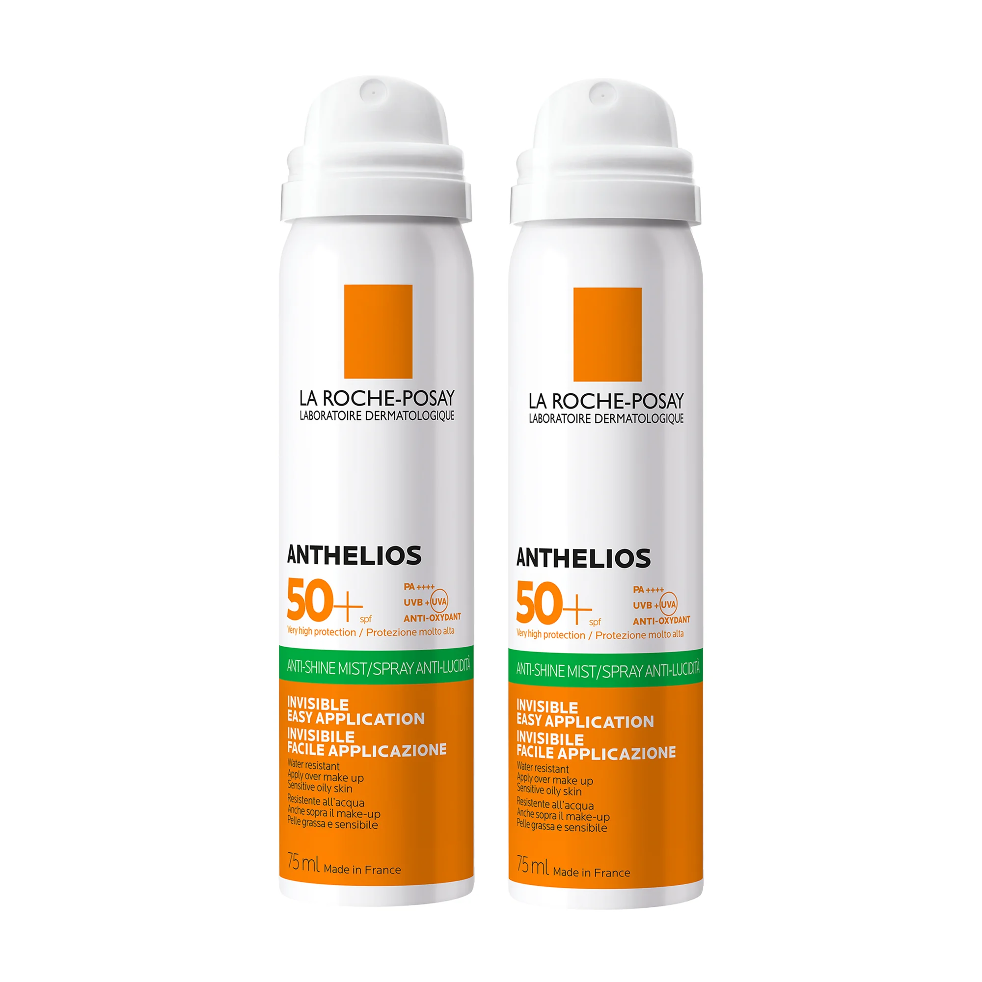 La Roche-Posay Anthelios mgiełka do twarzy przeciw błyszczeniu się skóry SPF 50, 2 x 75 ml
