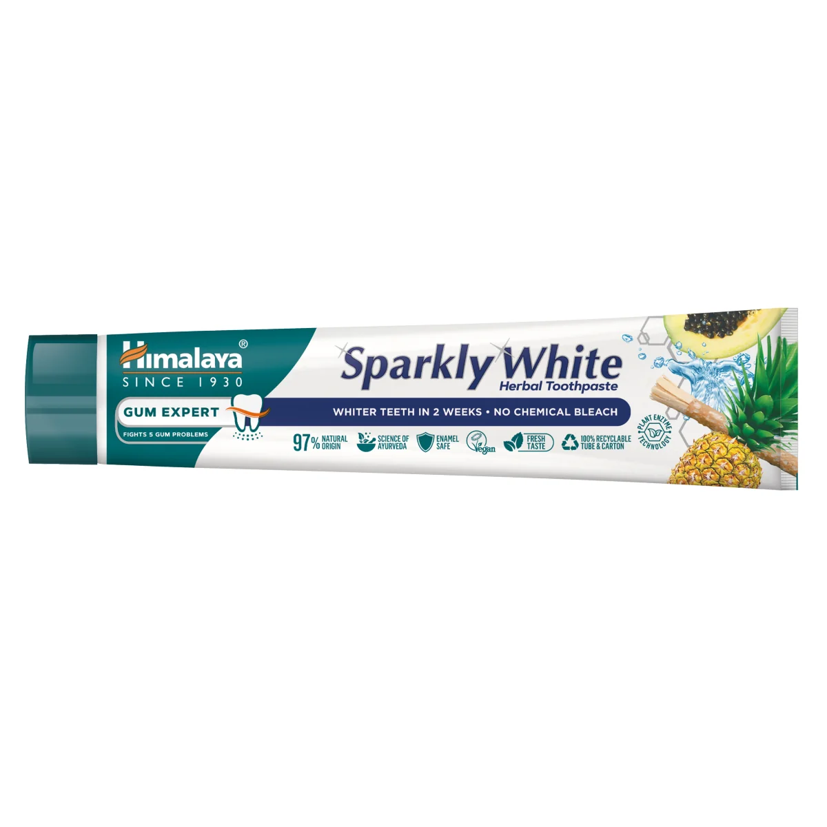 Himalaya Gum Expert ziołowa wybielająca pasta do zębów Sparkly White, 75 ml