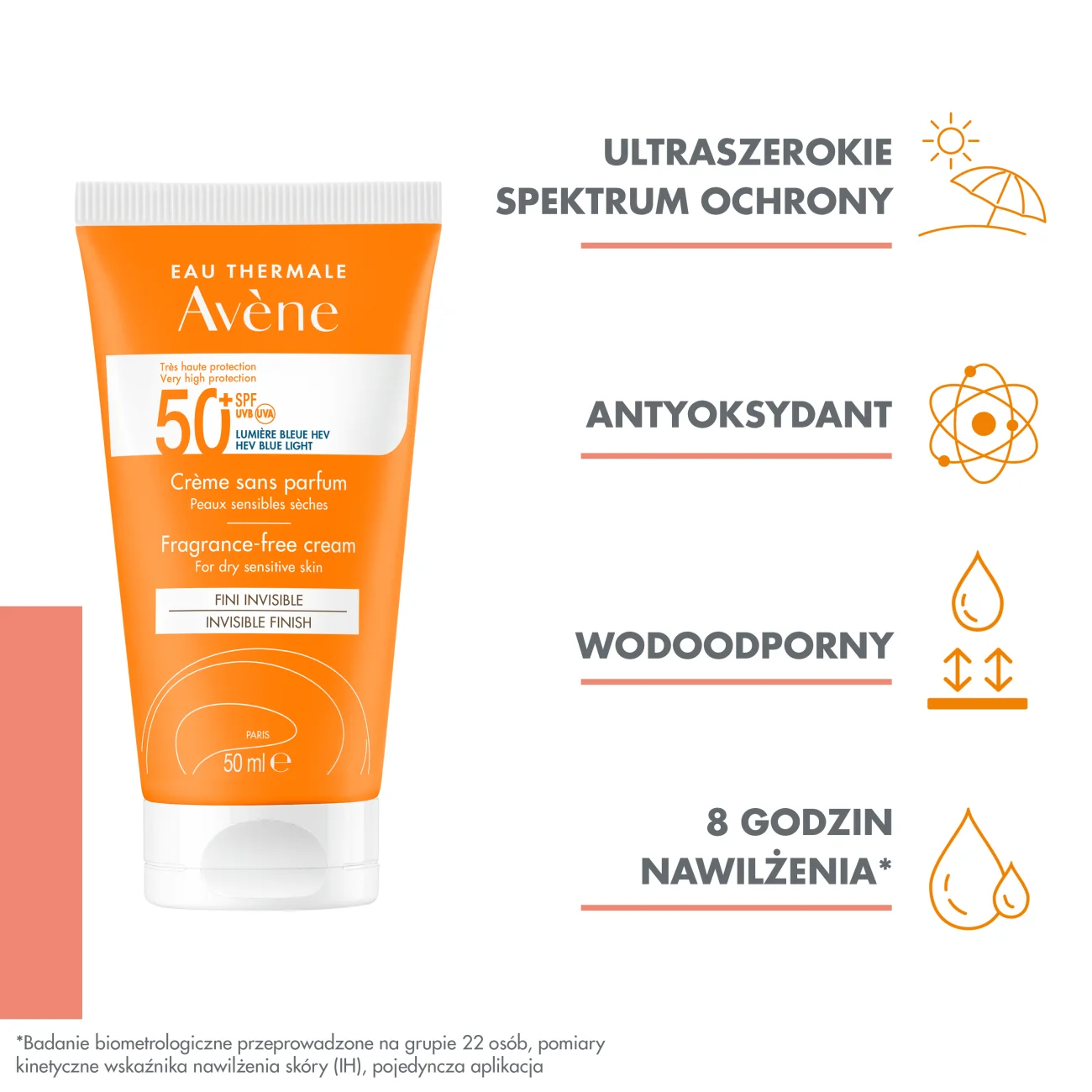 Avene Eau Thermale krem bez zapachu SPF 50+, 50 ml