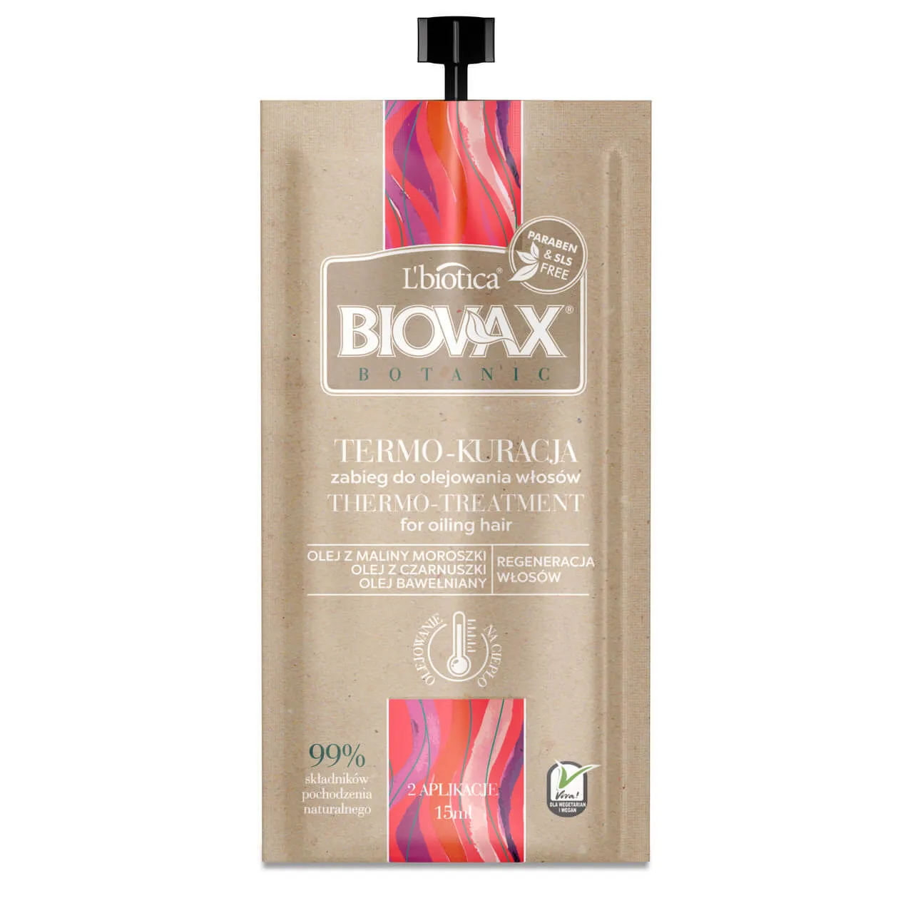 L'Biotica Biovax Botanic, termo-kuracja do włosów, 15 ml