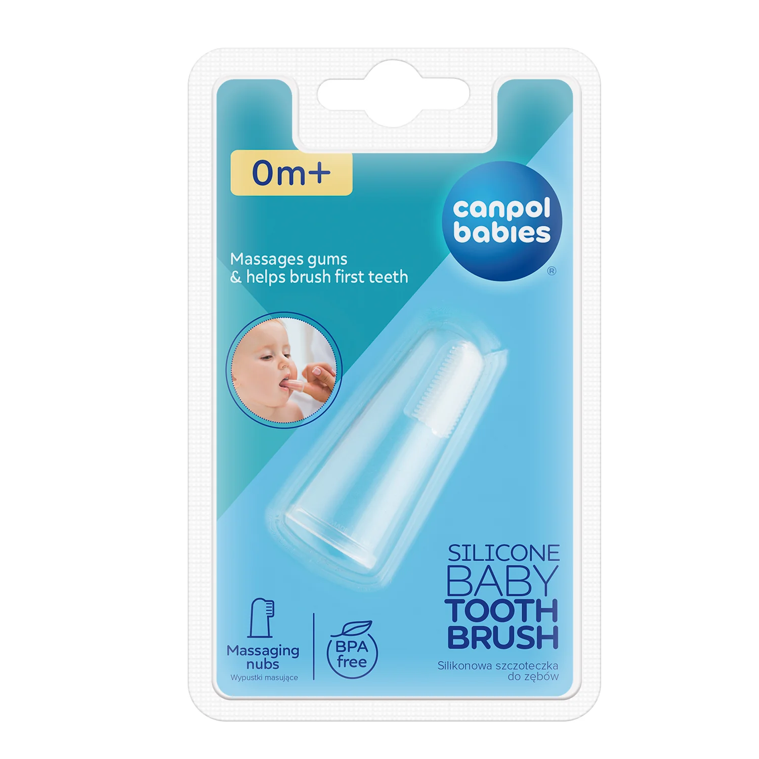 Canpol babies silikonowa szczoteczka do pierwszych zębów i masażu dziąseł, 1 szt.
