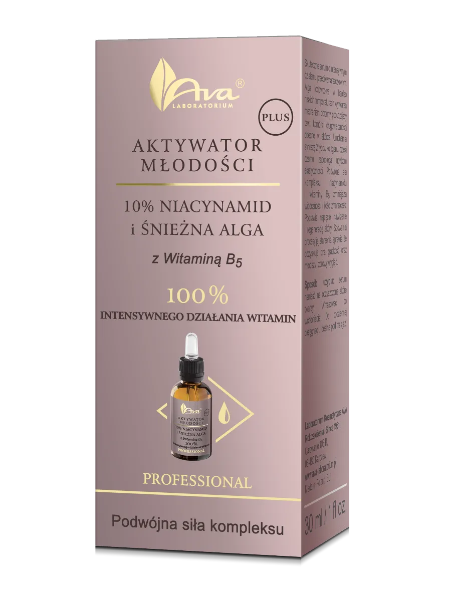 Aktywator Młodości Plus 10% Niacynamid i Śnieżna Alga z Witaminą B5, serum, 30 ml