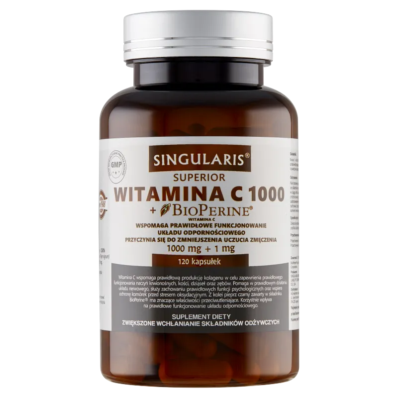 Singularis Superior Witamina C 1000 + Bioperine,suplement diety, 120 kapsułek