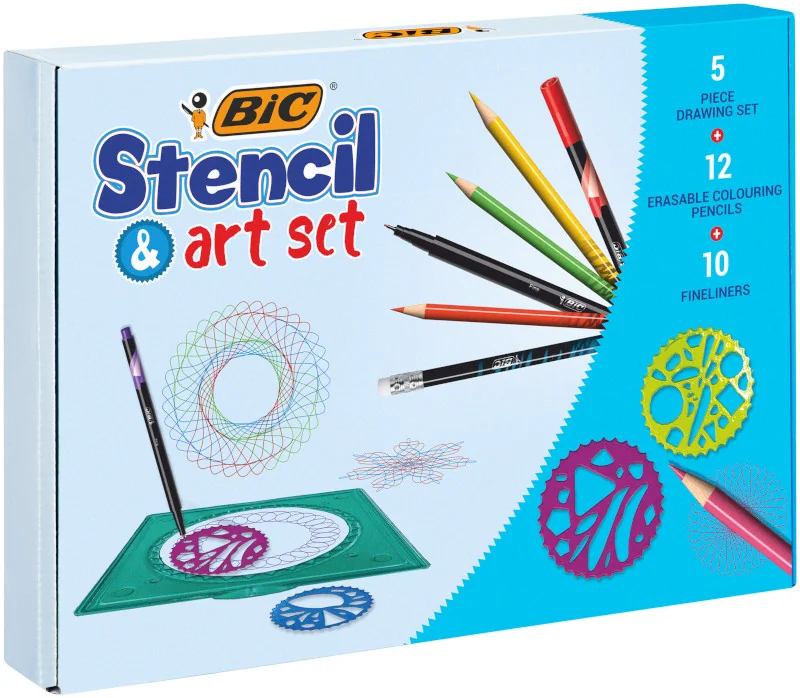 BIC Stencil&Art Set zestaw kreatywny w pudełku, 1 szt.