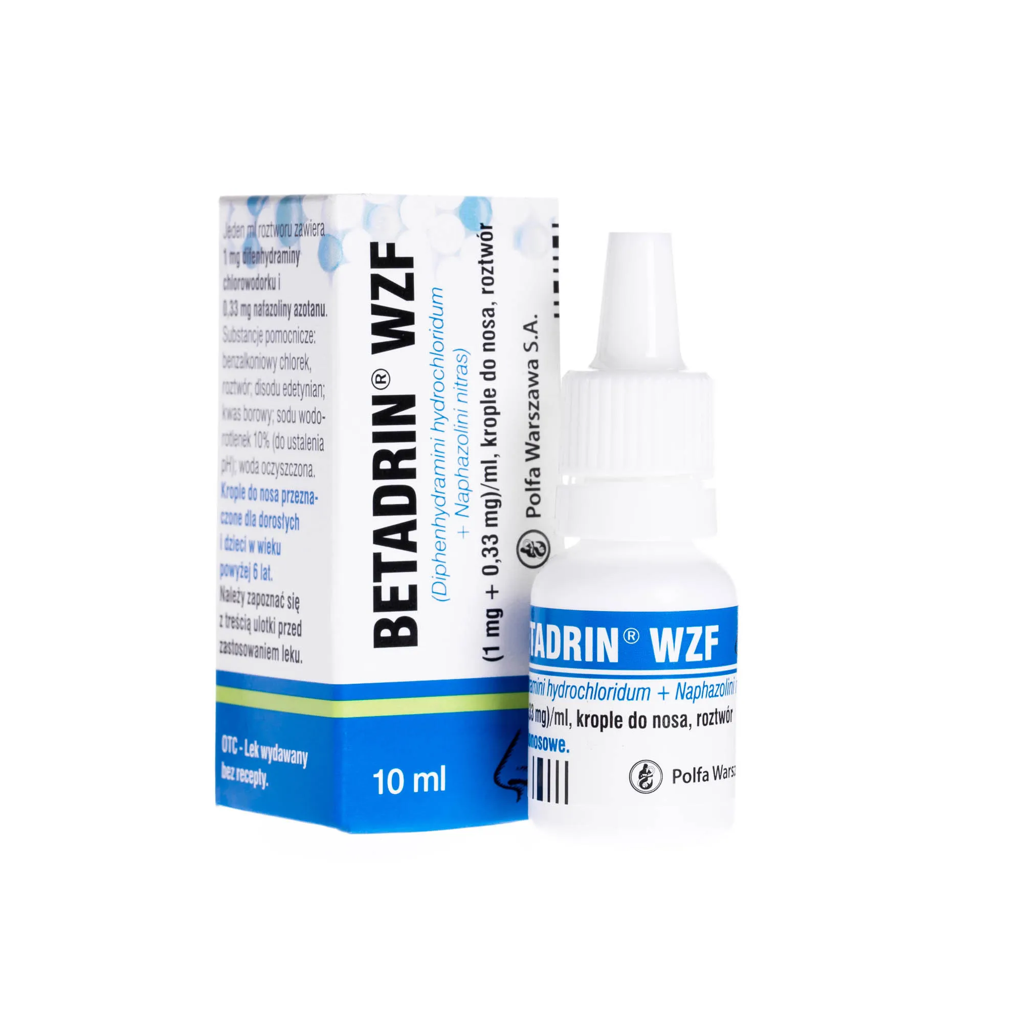BETADRIN WZF, (1 mg + 0,33 mg)/ml, krople do nosa, roztwór, 10 ml 