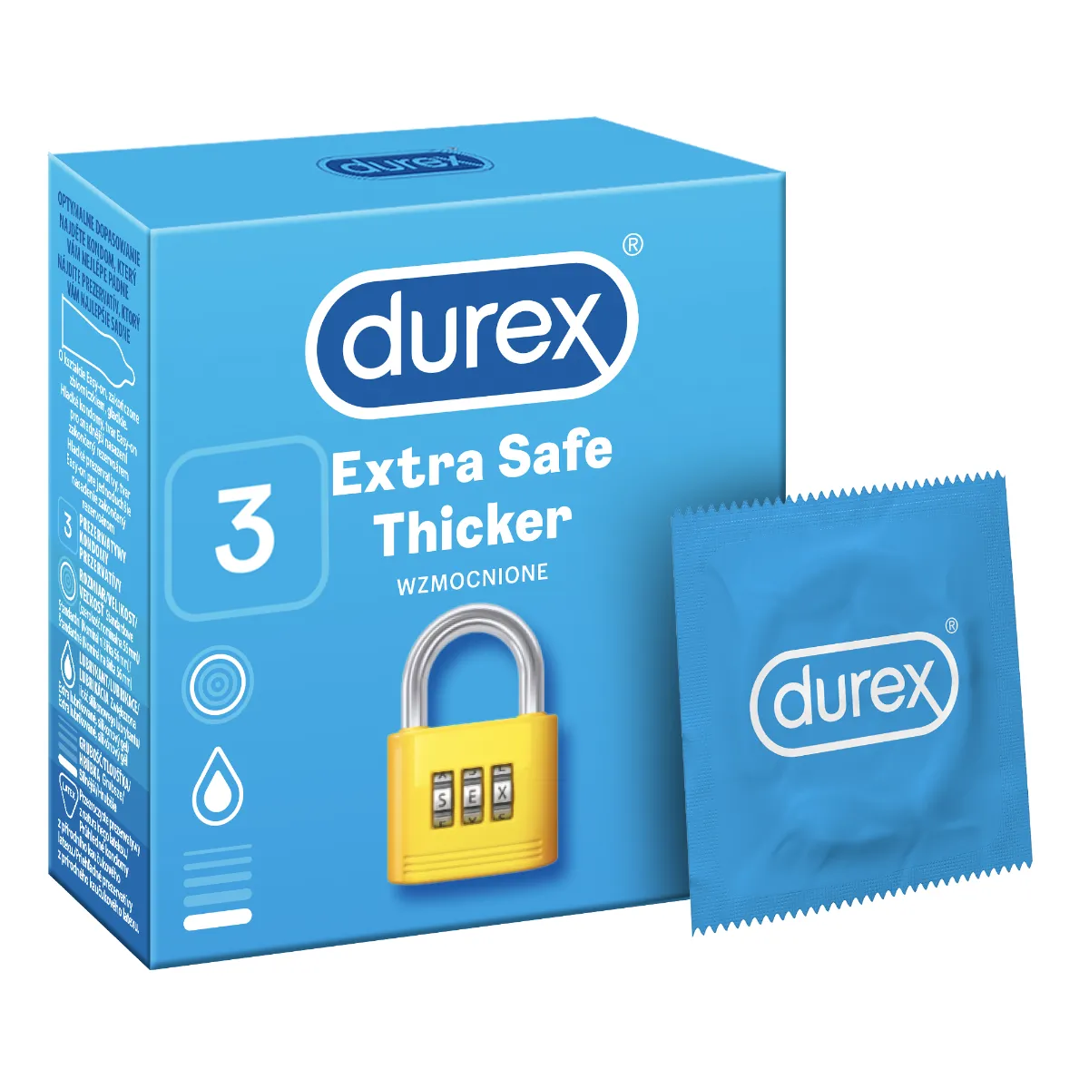 Prezerwatywy Durex Extra Safe, 3 szt. 