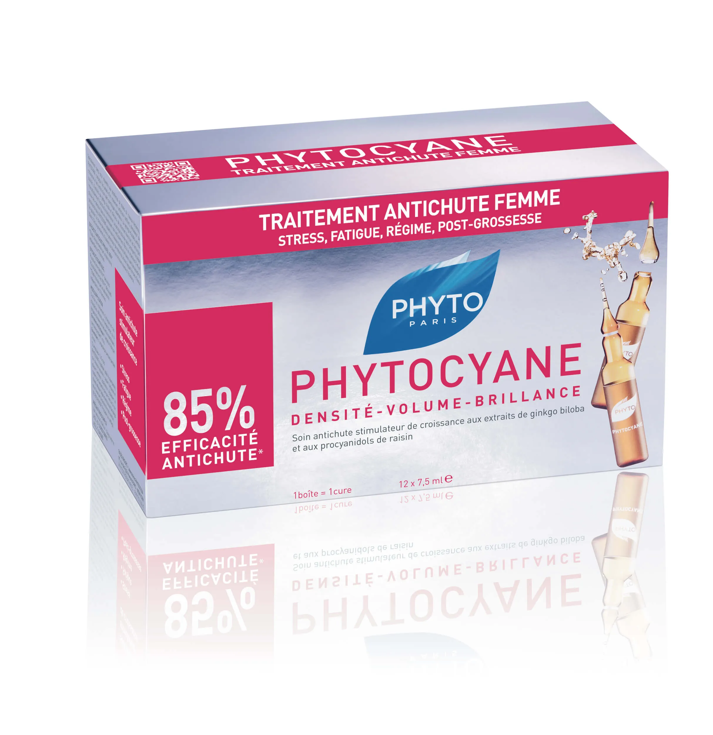 Phyto Phytocyane, rewitalizujące serum przeciw wypadaniu włosów u kobiet, ampułki, 12 x 7,5 ml