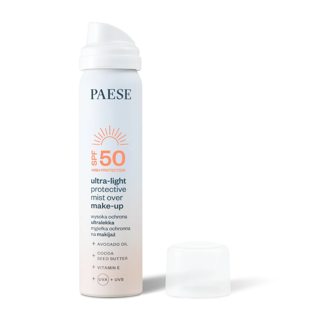 Paese ultralekka mgiełka na makijaż z SPF50, 75 ml