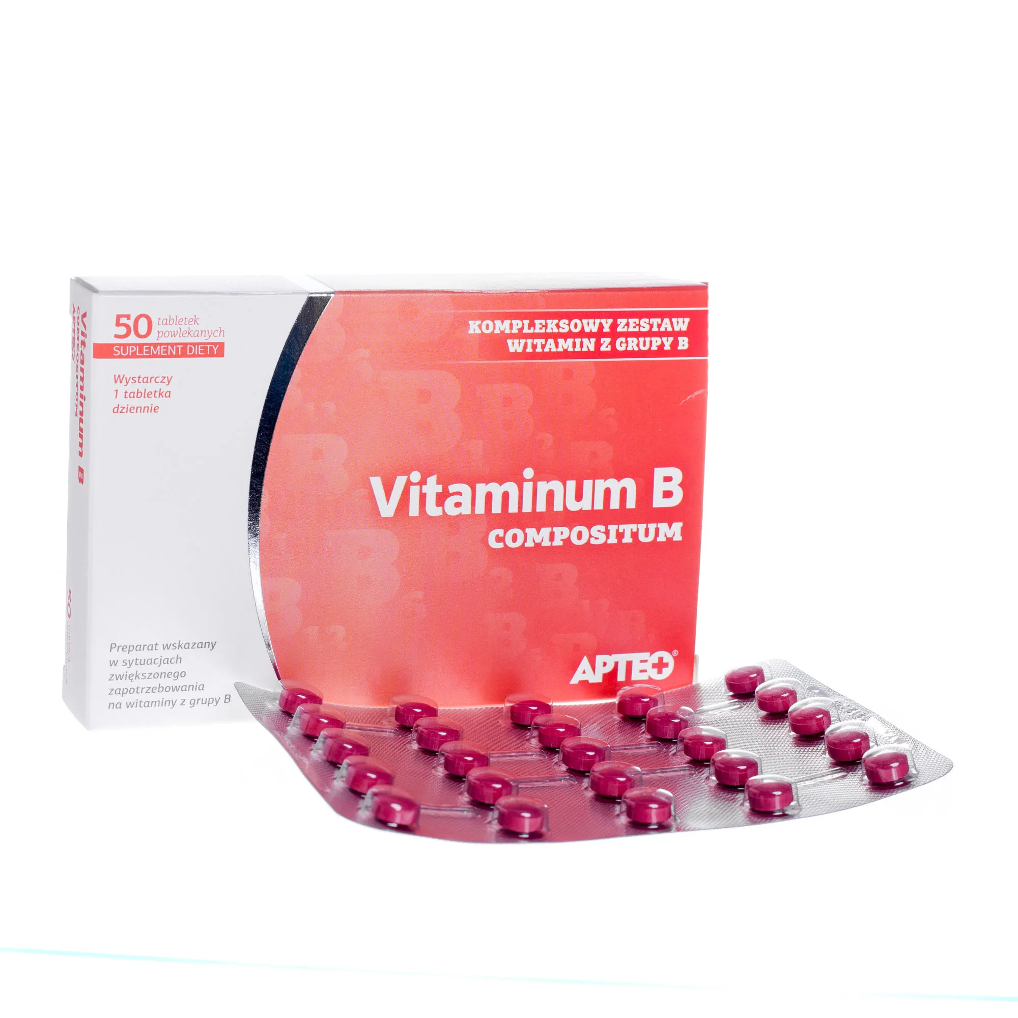 Vitaminum B Compositum, suplement diety, 50 tabletek powlekanych 
