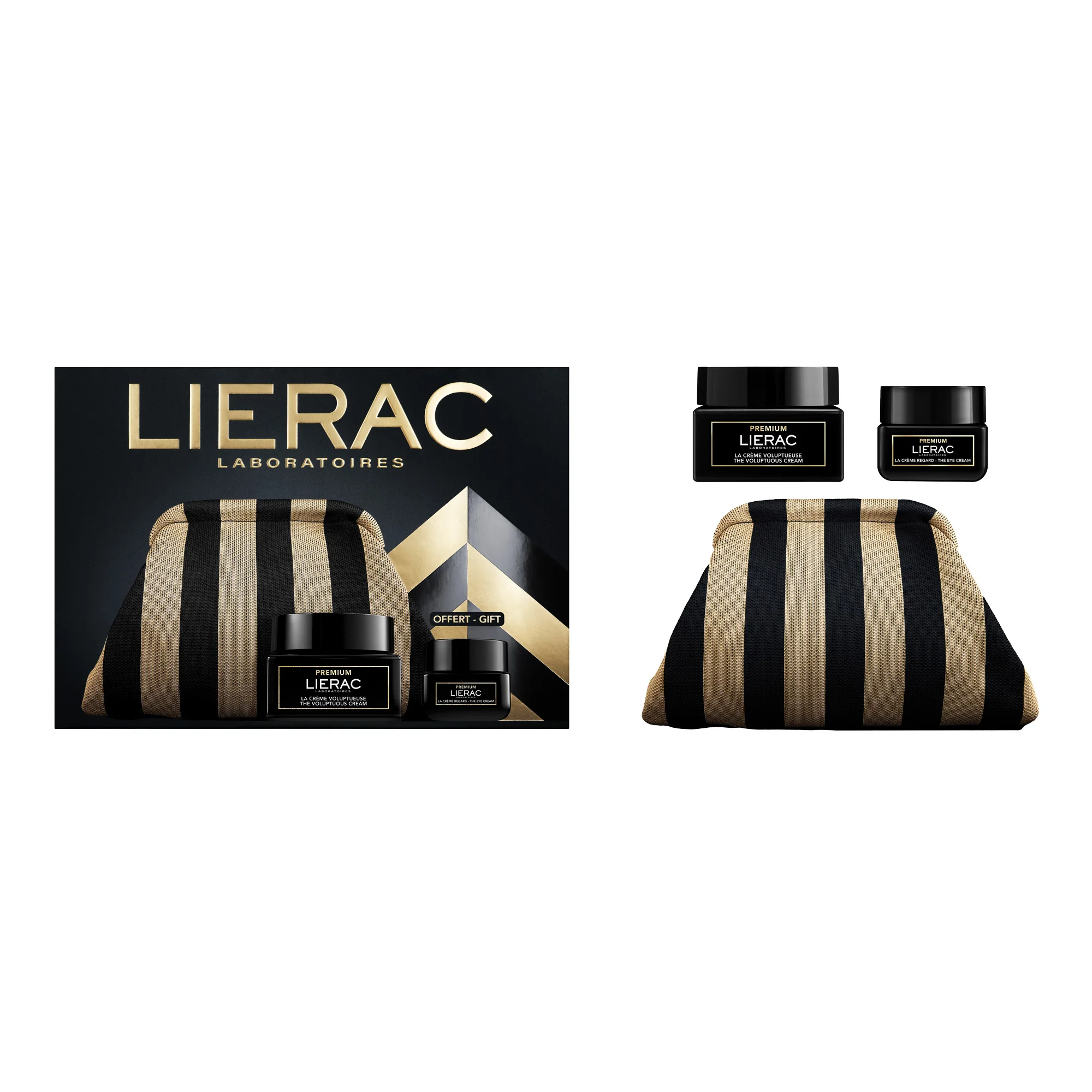 Lierac Premium Zestaw krem bogaty, 50 ml + krem pod oczy, 20 ml + kosmetyczka
