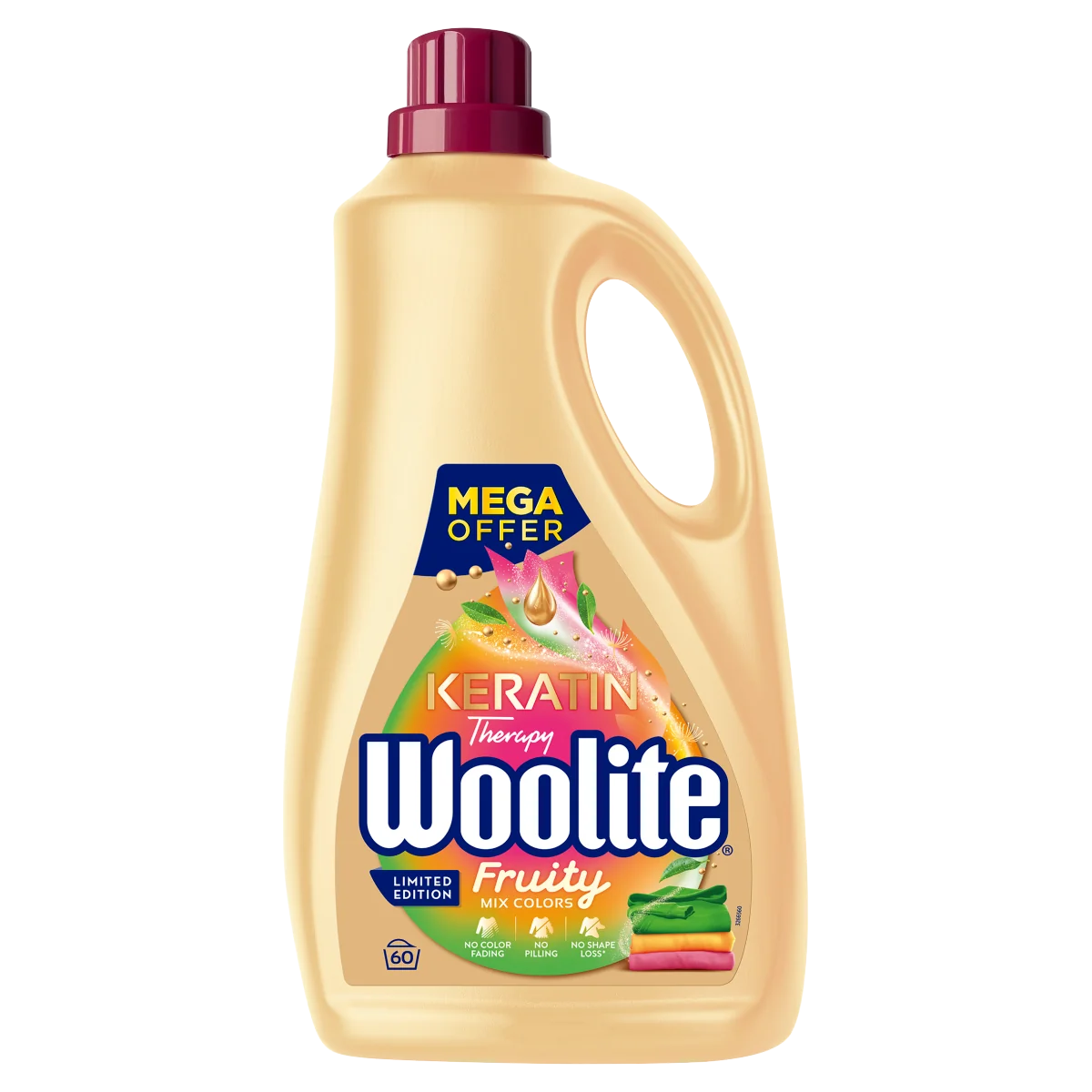 Woolite Keratin Therapy Fruity płyn do prania kolorów, 3,6 l, 60 prań