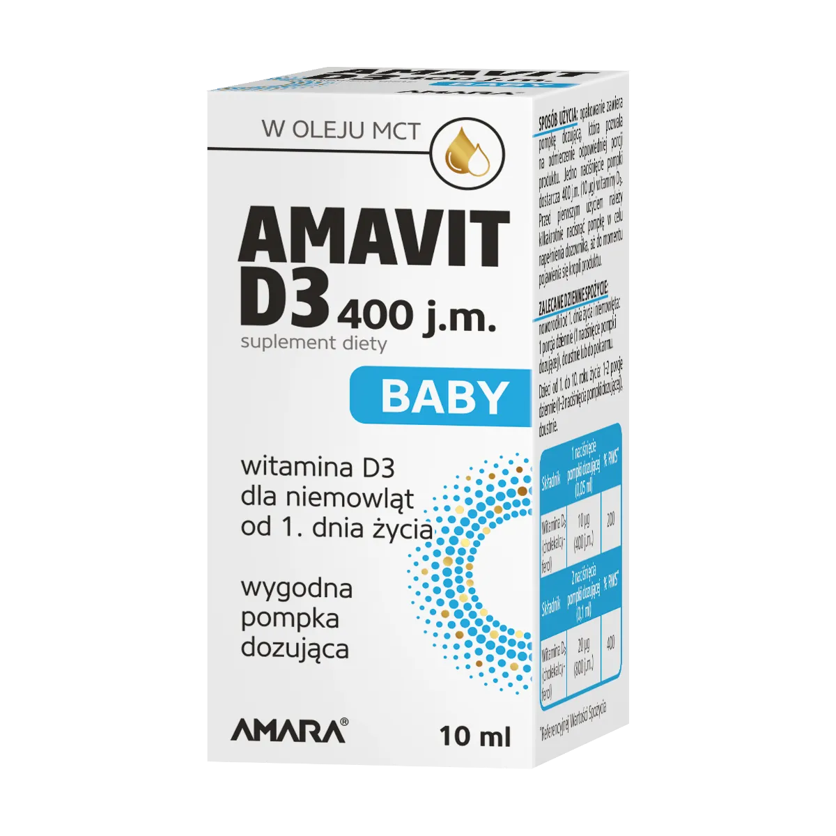 Amavit D3 Baby, 400 j.m., aerozol 10 ml