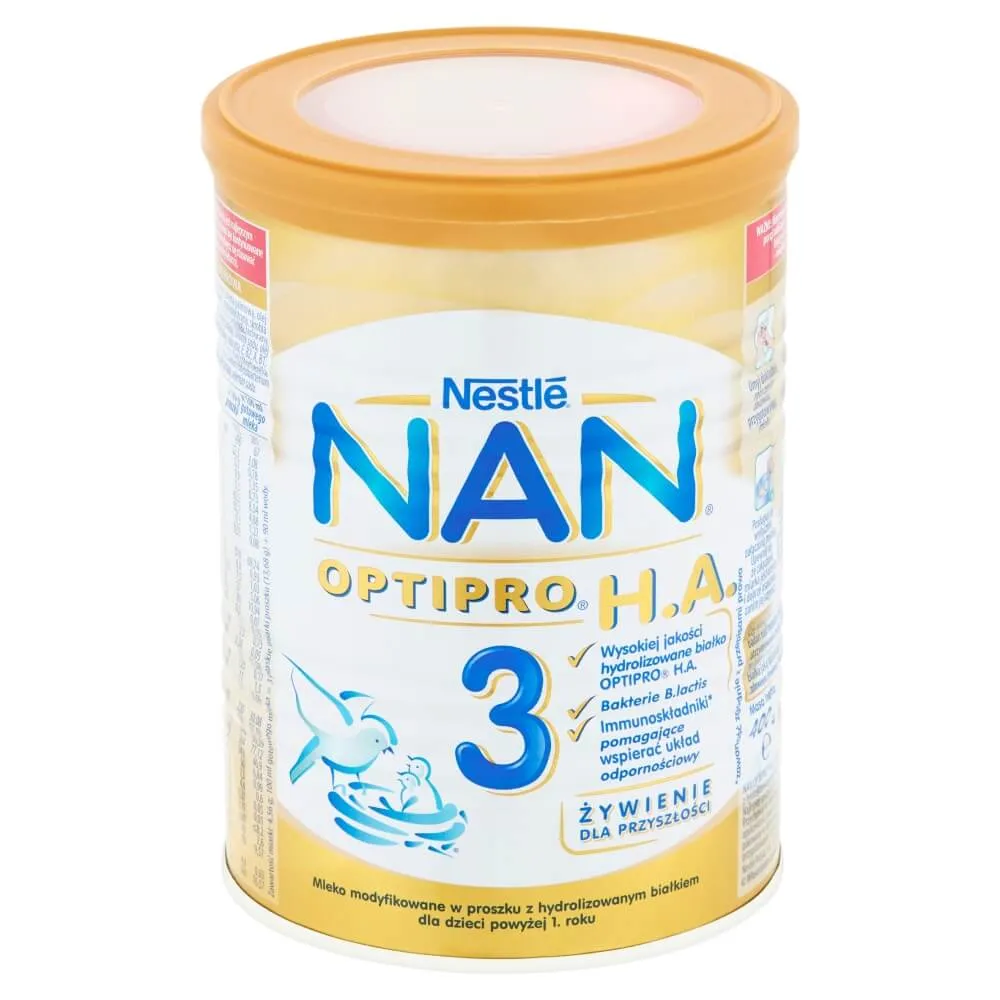 Nan Optipro HA 3, mleko modyfikowane dla dzieci powyżej 1. roku, 400 g
