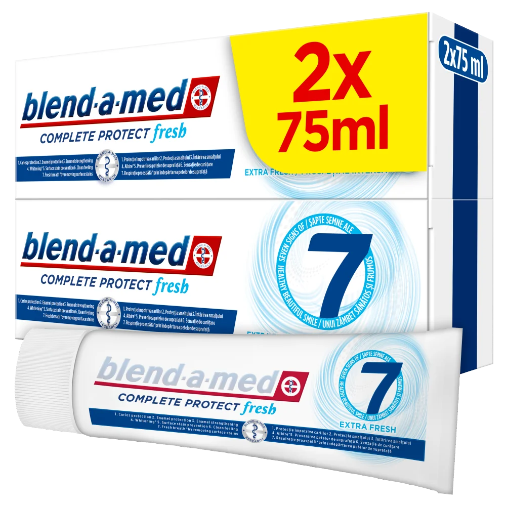 Blend-a-med Complete Protect 7 Extra Fresh pasta do zębów, 2x75 ml