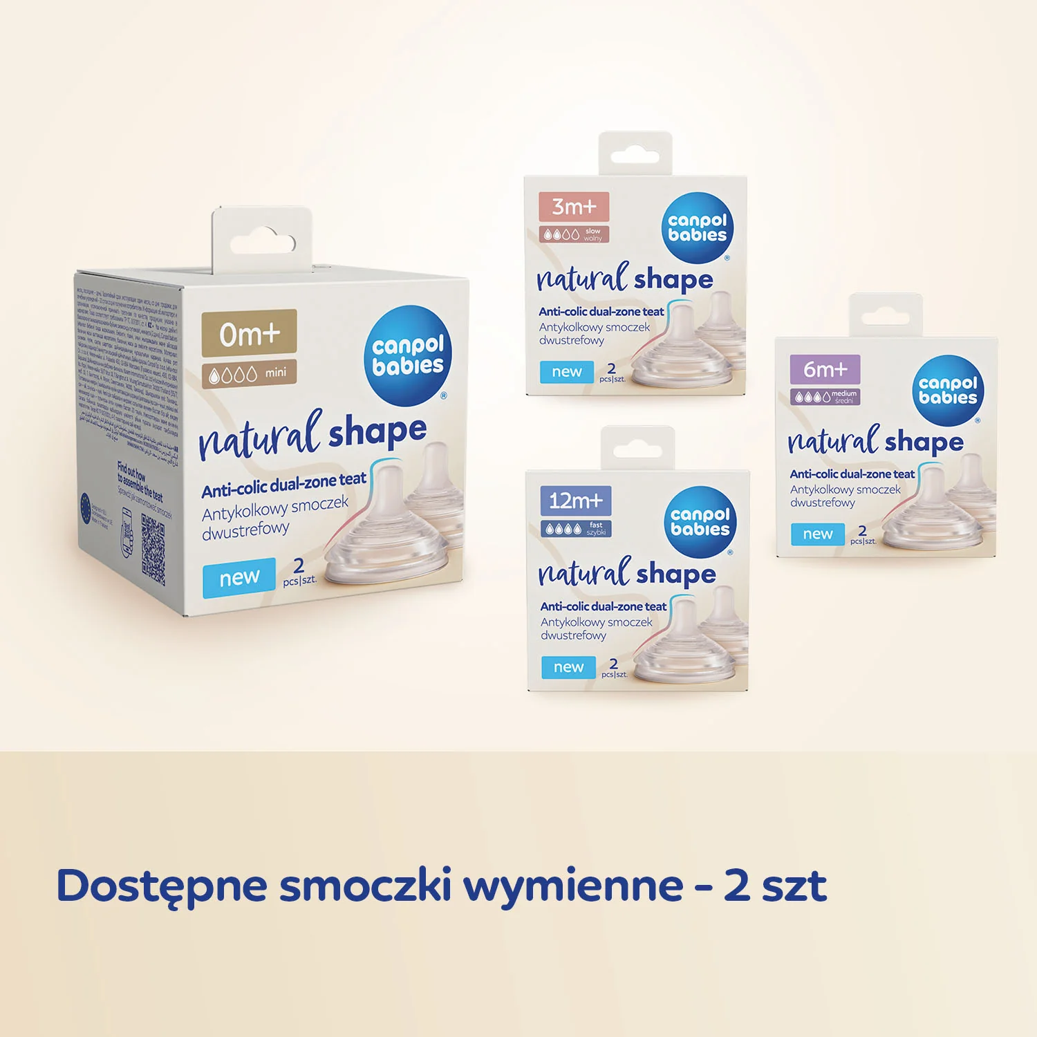 Canpol Babies Natural Shape butelka ze smoczkiem dwustrefowym 150 ml, 1 sztuka