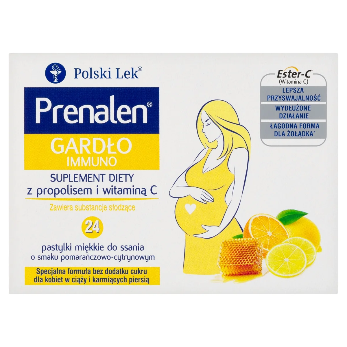 Prenalen Gardło Immuno 24 pastylki miękkie do ssania
