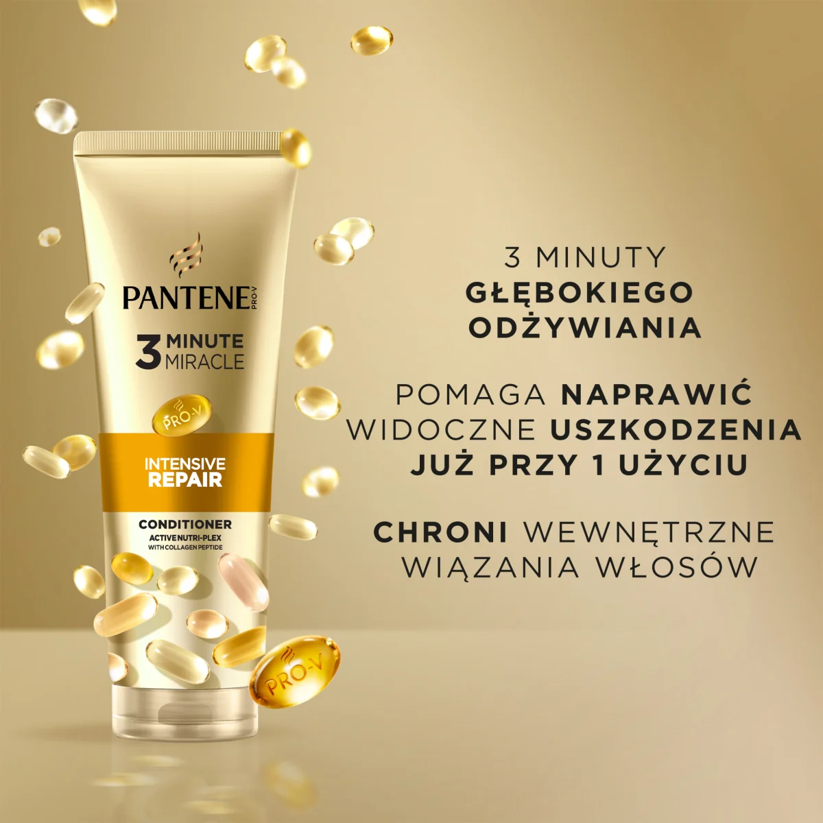 Pantene Pro-V Intensive Repair 3 Minute Miracle odżywka do włosów suchych, 220 ml