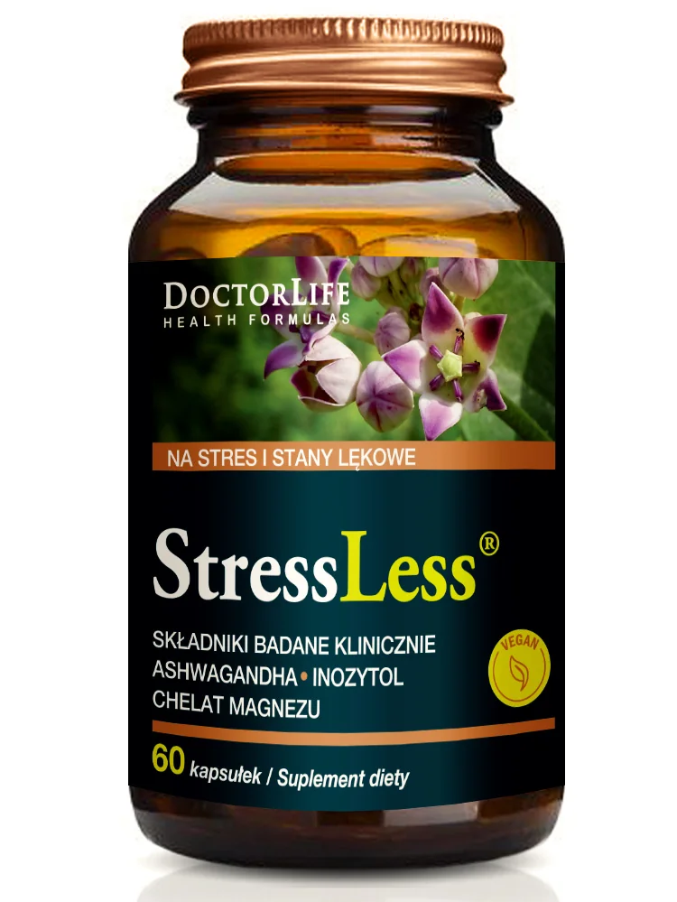 Doctor Life StressLess Ashwagandha + inozytol + chelat magnezu 60 kapsułek