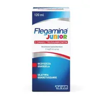 Flegamina Junior, 2 mg/5 ml, syrop o smaku truskawkowym, 120 ml