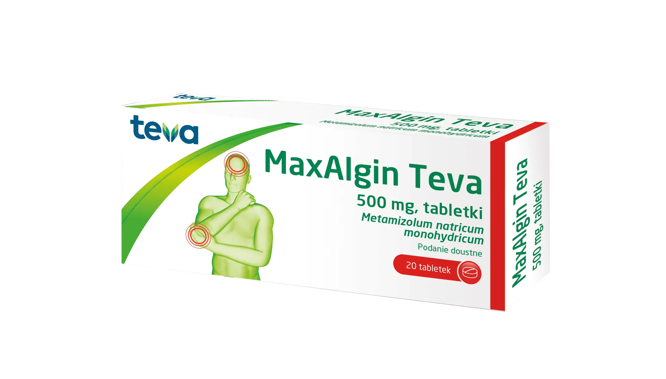 Maxalgin Teva, 0,5 g, 20 tabletek