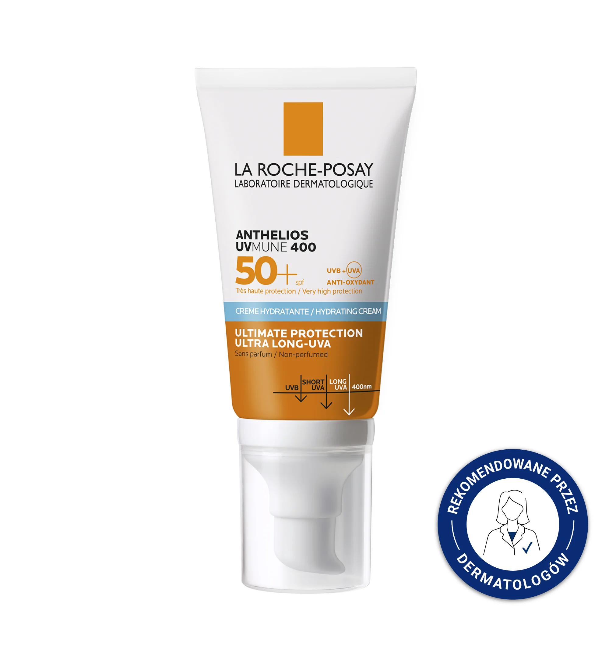 La Roche-Posay Anthelios, UVMUNE 400, Krem nawilżający SPF 50+, 50ml