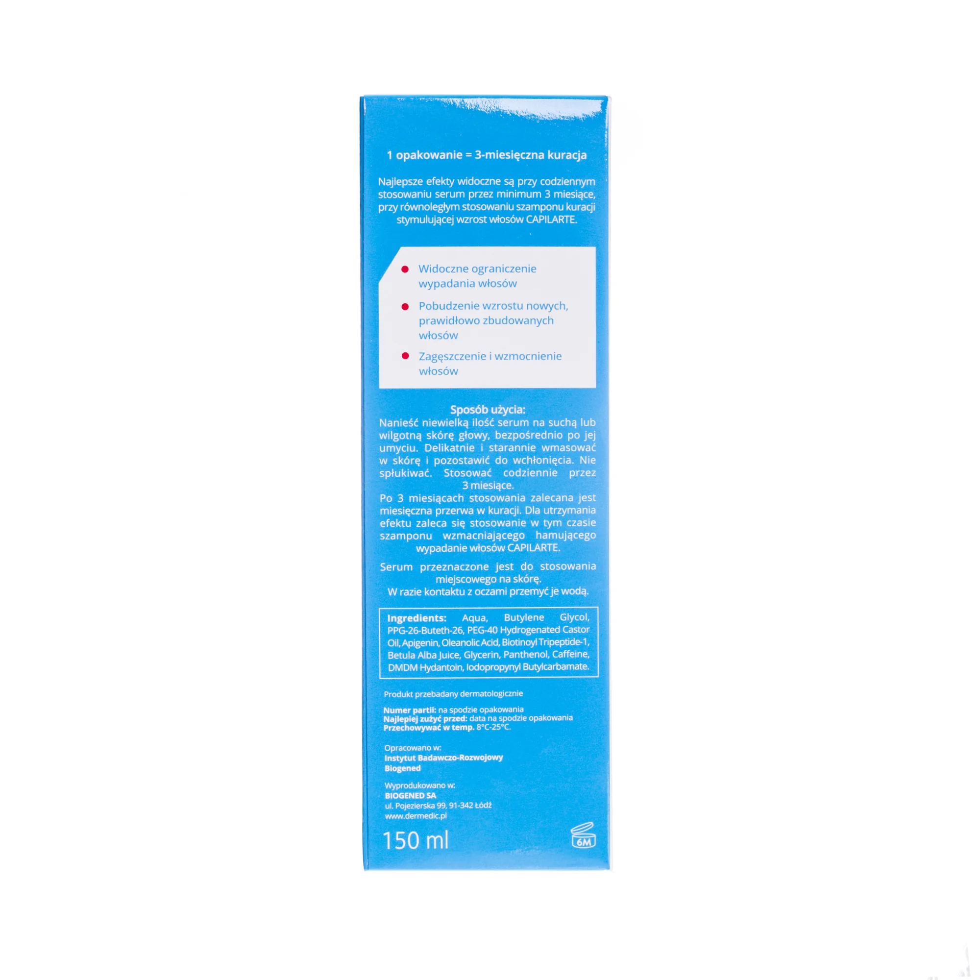 Dermedic Capilarte serum kuracja stymulująca wzrost włosów, 150 ml