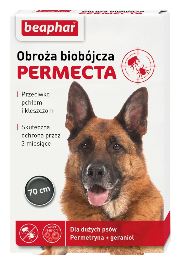 Beaphar Permecta Dog L obroża biobójcza dla dużych psów, 70 cm