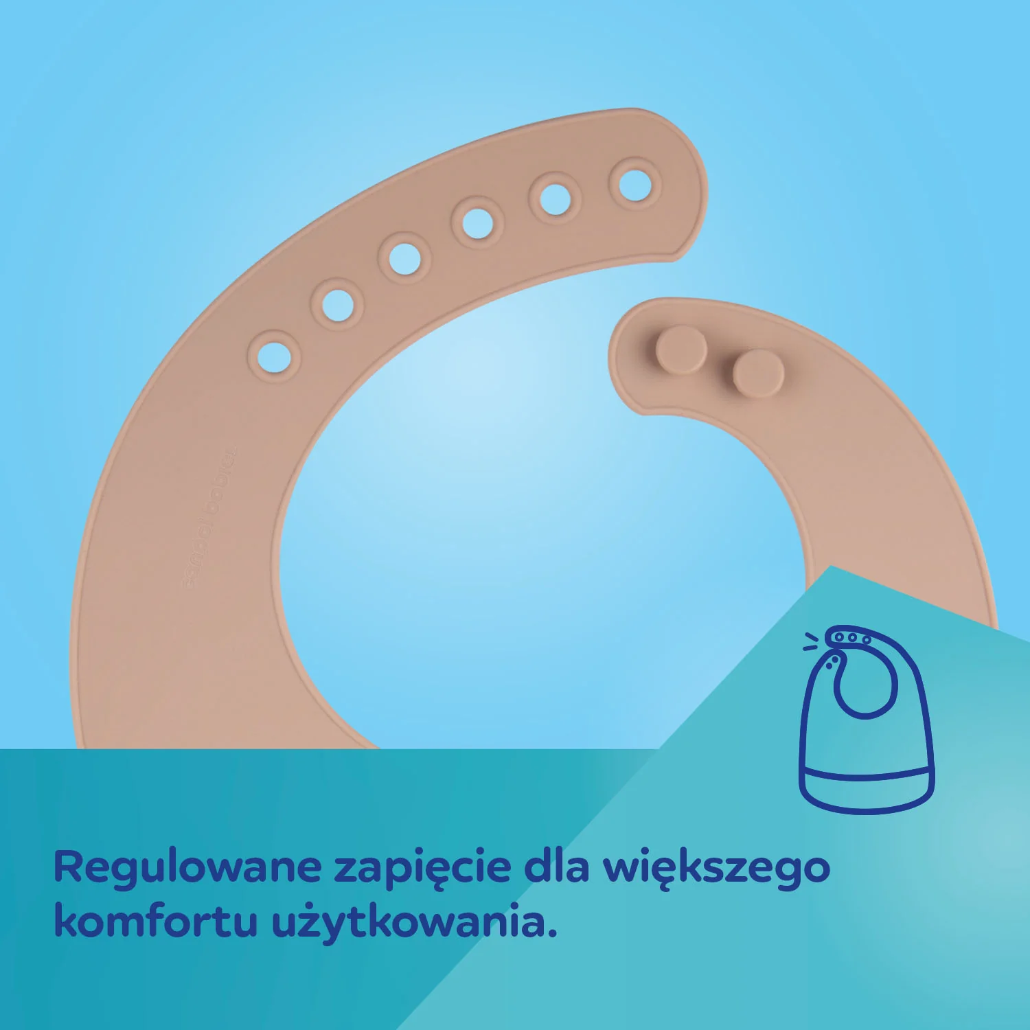 Canpol Babies Śliniak silikonowy z kieszonką beżowy, 1 sztuka