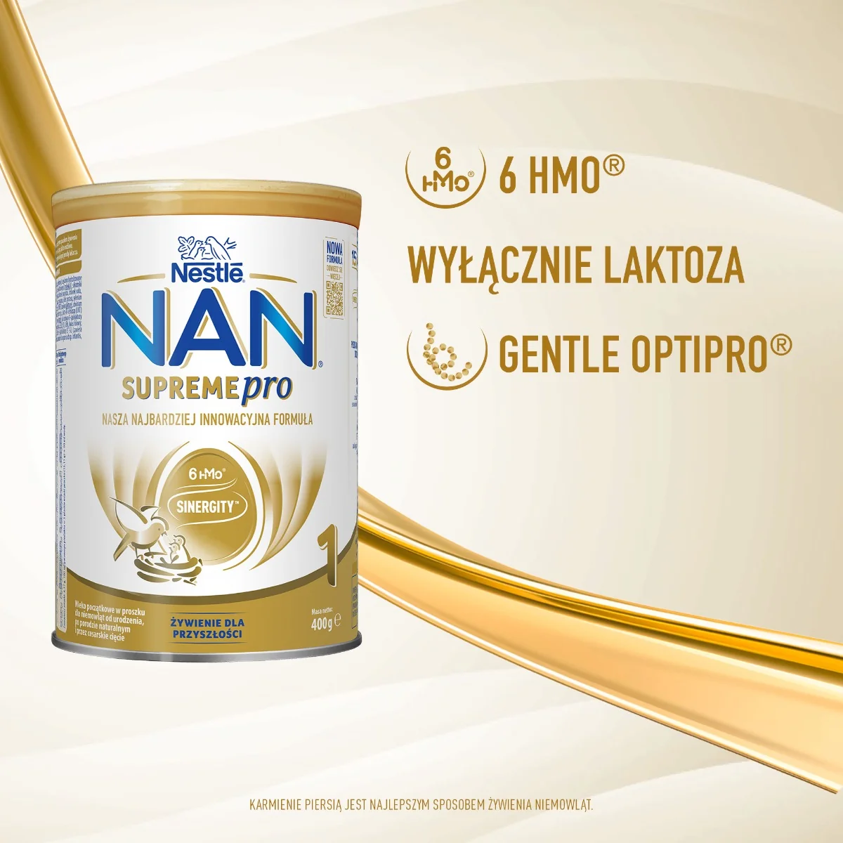 Nestle Nan Supremepro 1 mleko początkowe w proszku dla niemowląt od urodzenia, 400 g