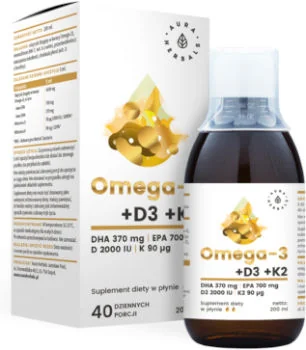 Aura Herbals Omega-3, Witamina D3 2000 K2MK7 płyn Aura Herbals Omega-3, Witamina D3 2000 K2MK7 płyn
