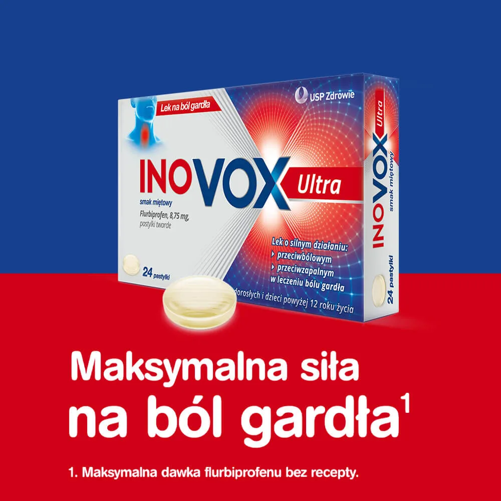 Inovox Ultra smak miętowy, 8,75 mg, 24 pastylki do ssania 