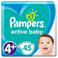 Pampers Active Baby, pieluchy, rozmiar 4+, 10-15 kg, 45 sztuk