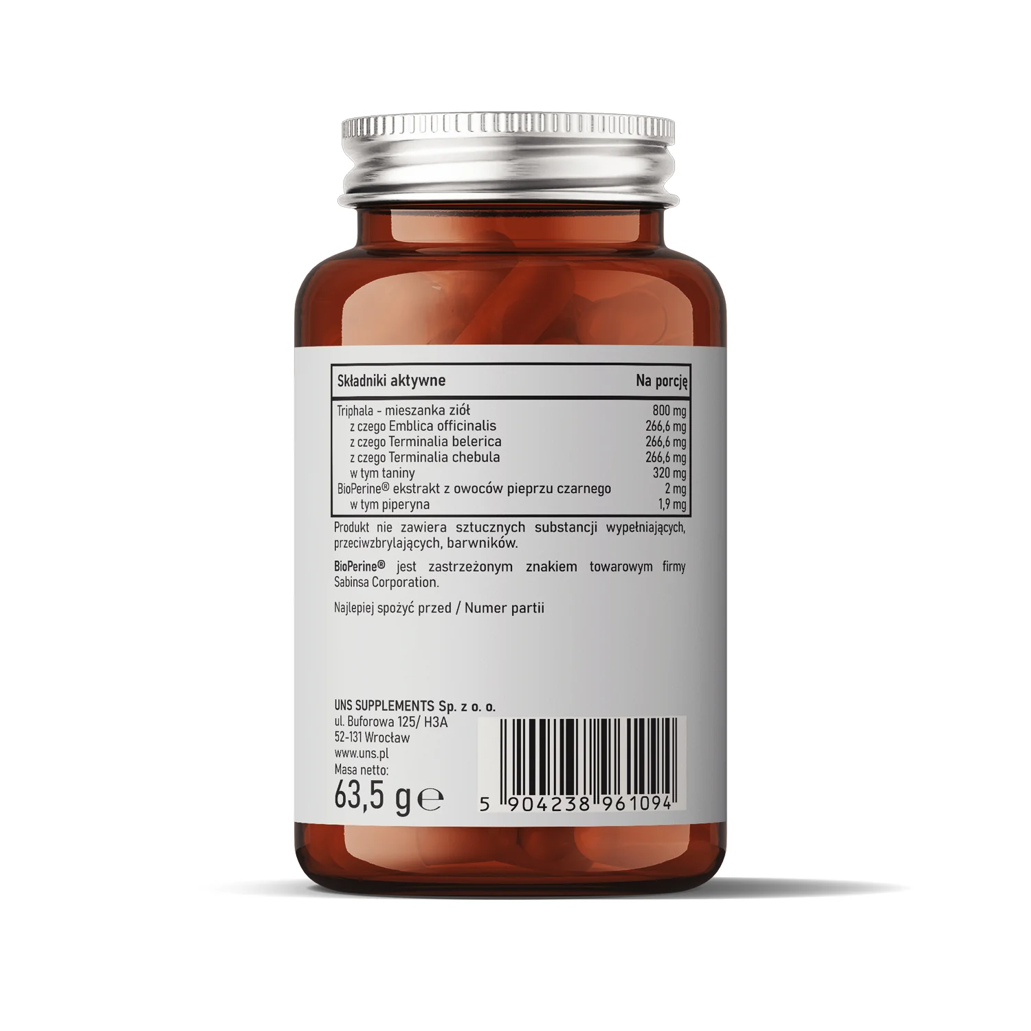 UNS Triphala + BioPerine® 120 wege kapsułek