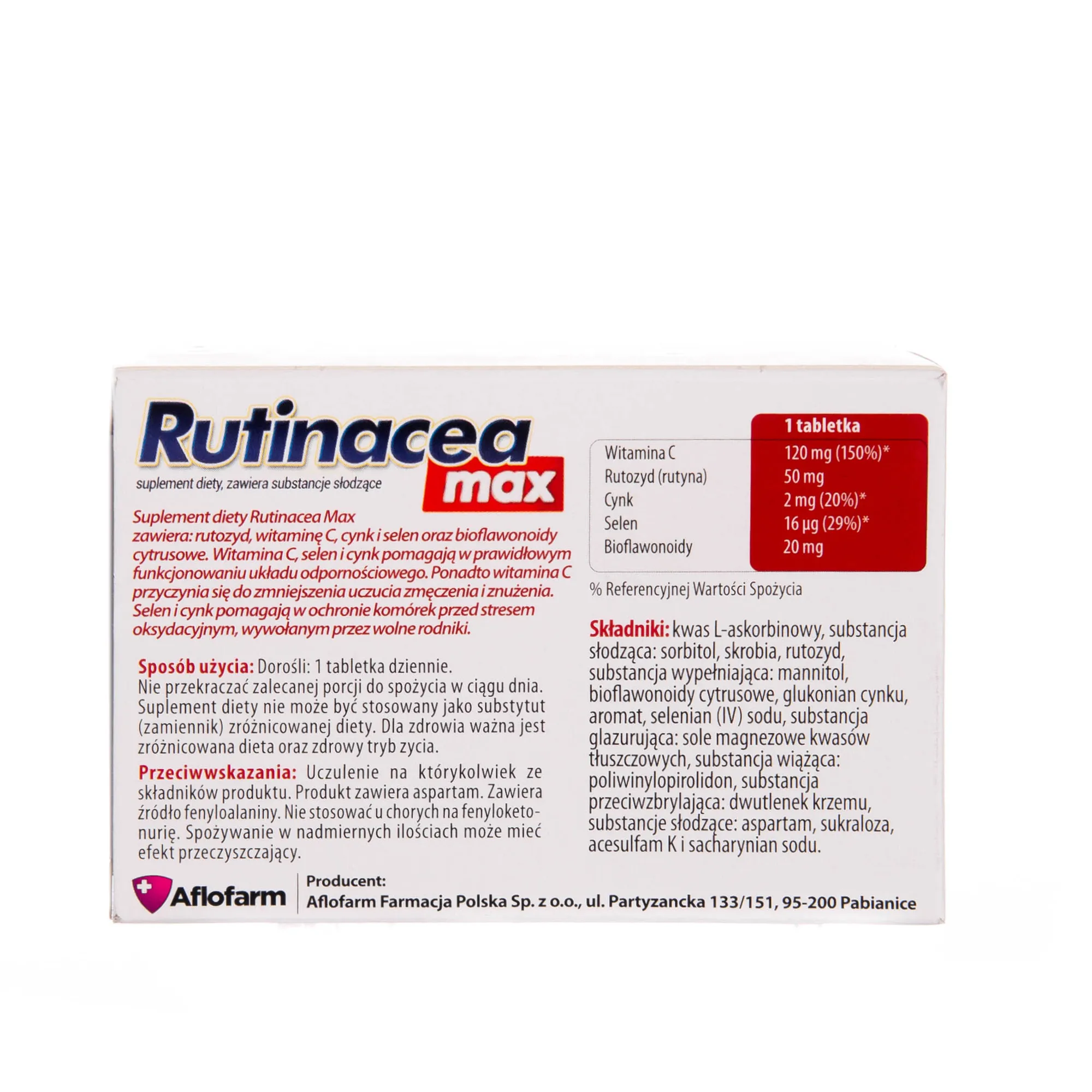 Rutinacea max, suplement diety, 60 tabletek 