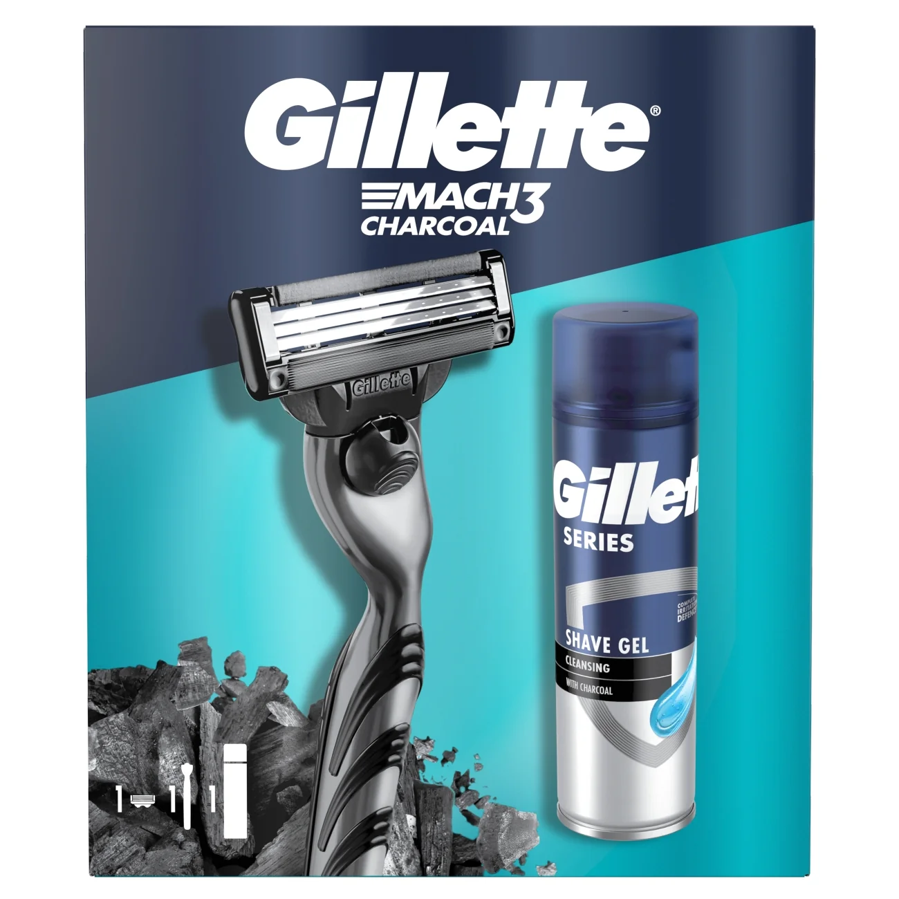 Gillette zestaw podarunkowy maszynka do golenia Mach3 + żel Series 200 ml