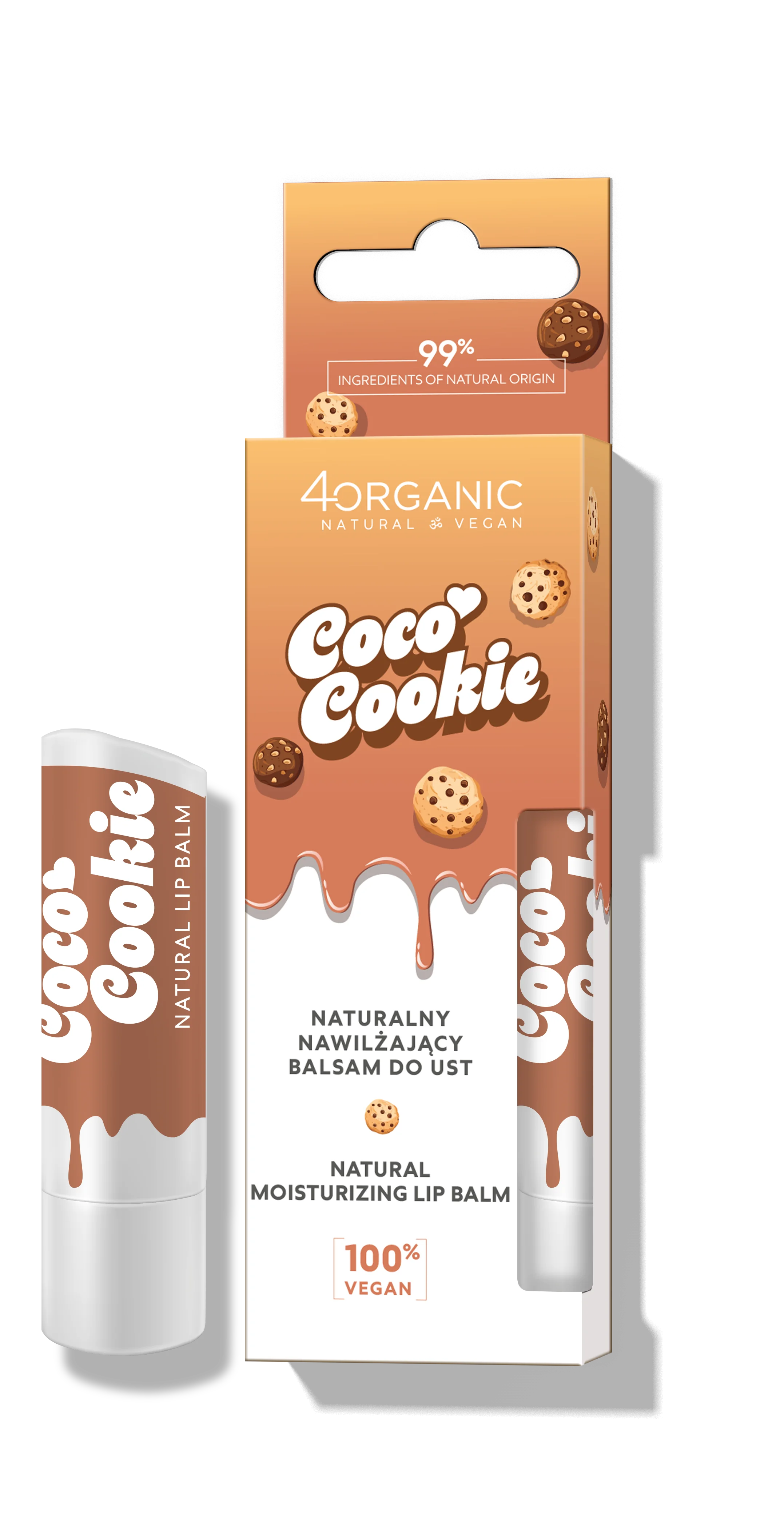 4organic Coco Cookie naturalny nawilżający balsam do ust, 5 g