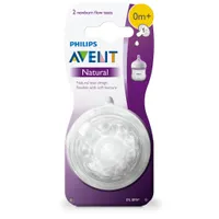 Philips Avent Natural, smoczek na butelkę dla noworodków 0m+ SCF041/27,  2 sztuki