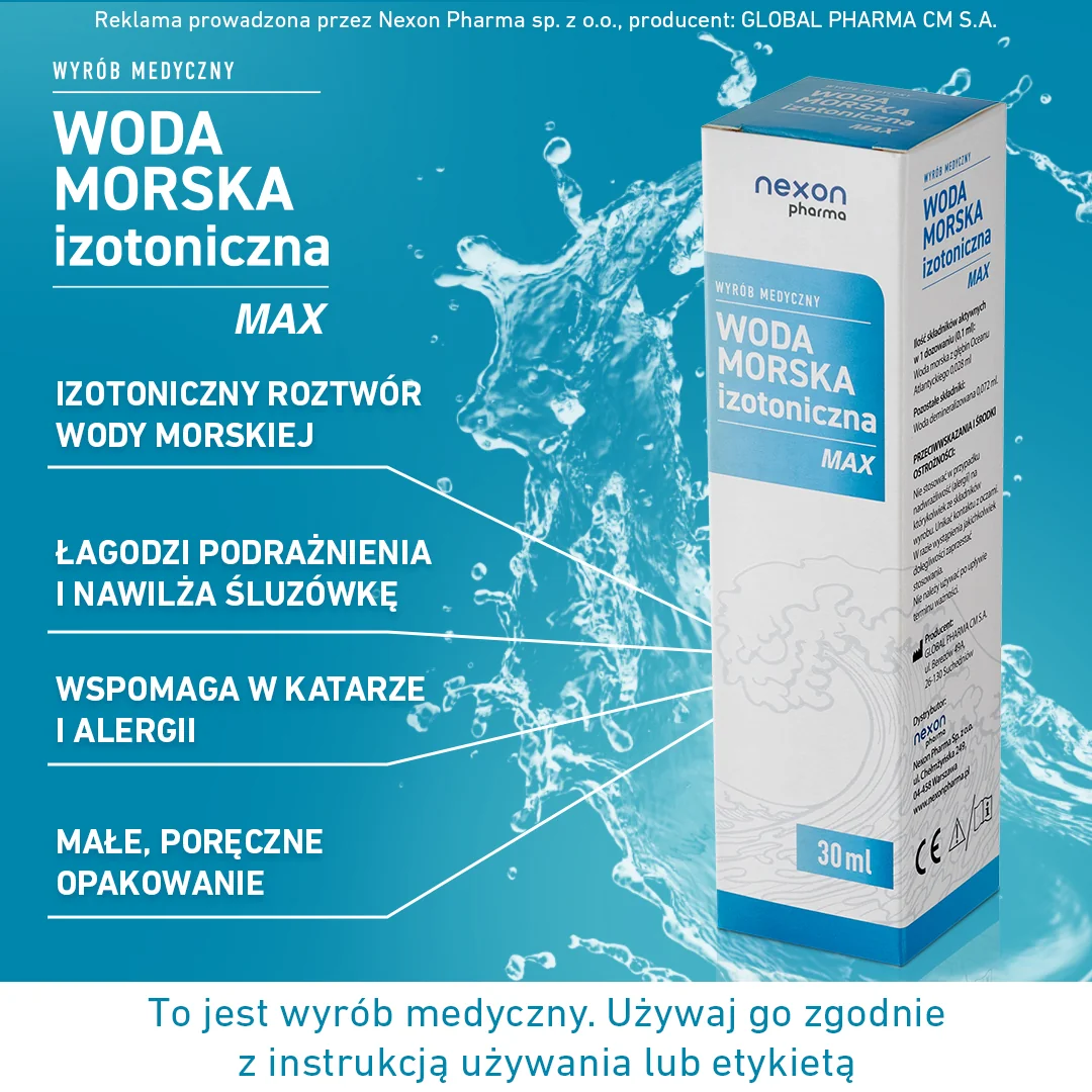 Nexon Pharma MAX woda morska izotoniczna, 30 ml