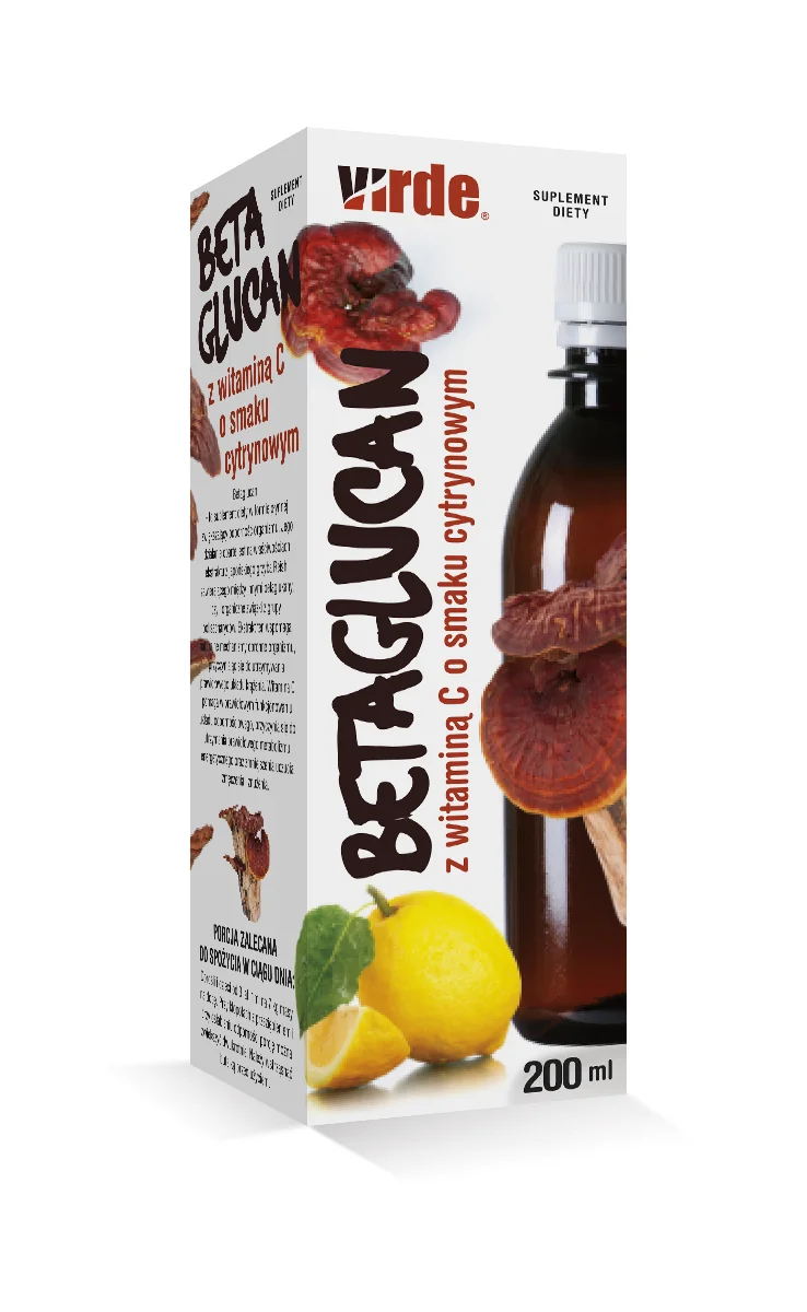 Virde Betaglucan z witaminą C płyn o smaku cytrynowym, 200 ml