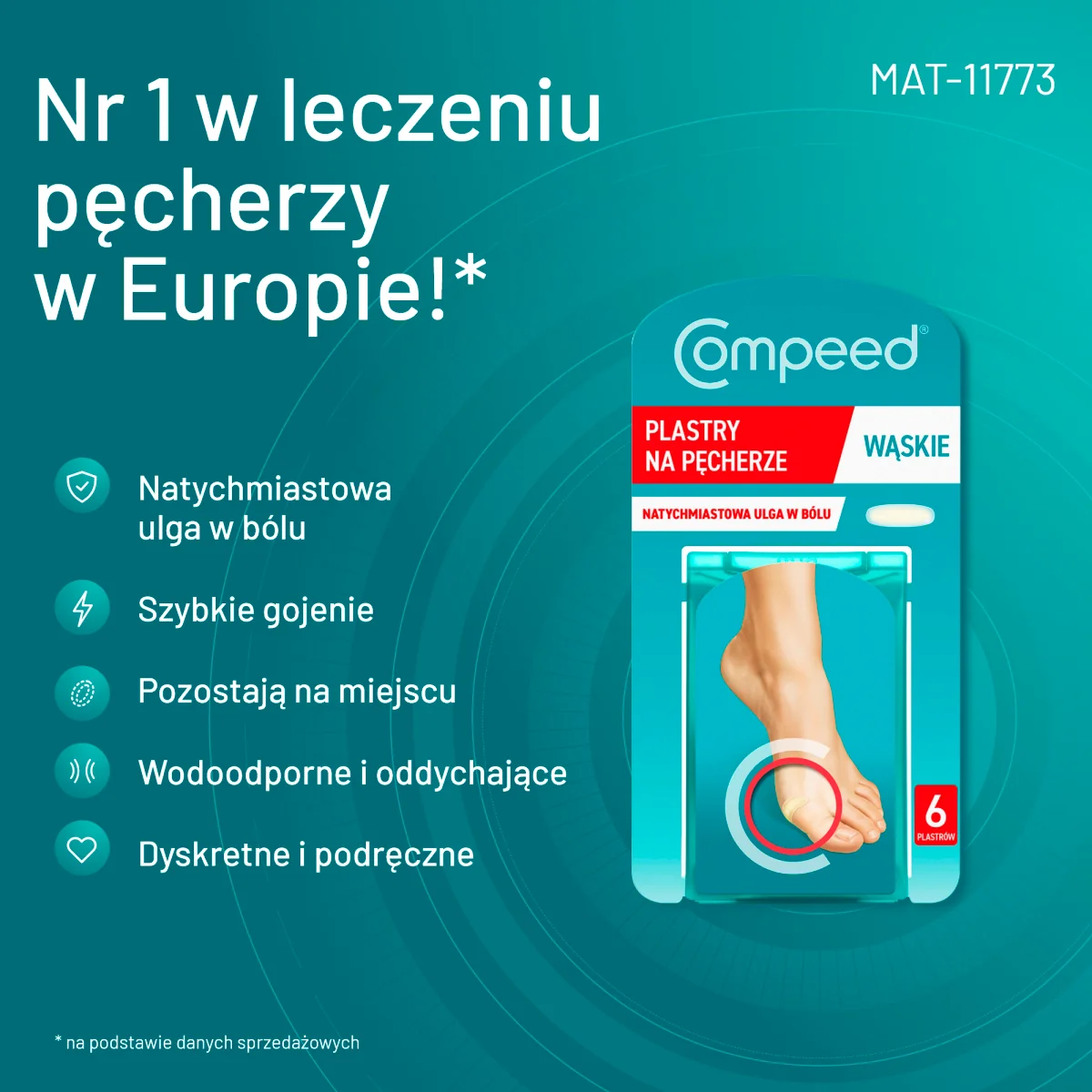 Compeed plastry na pęcherze wąskie, 6 sztuk