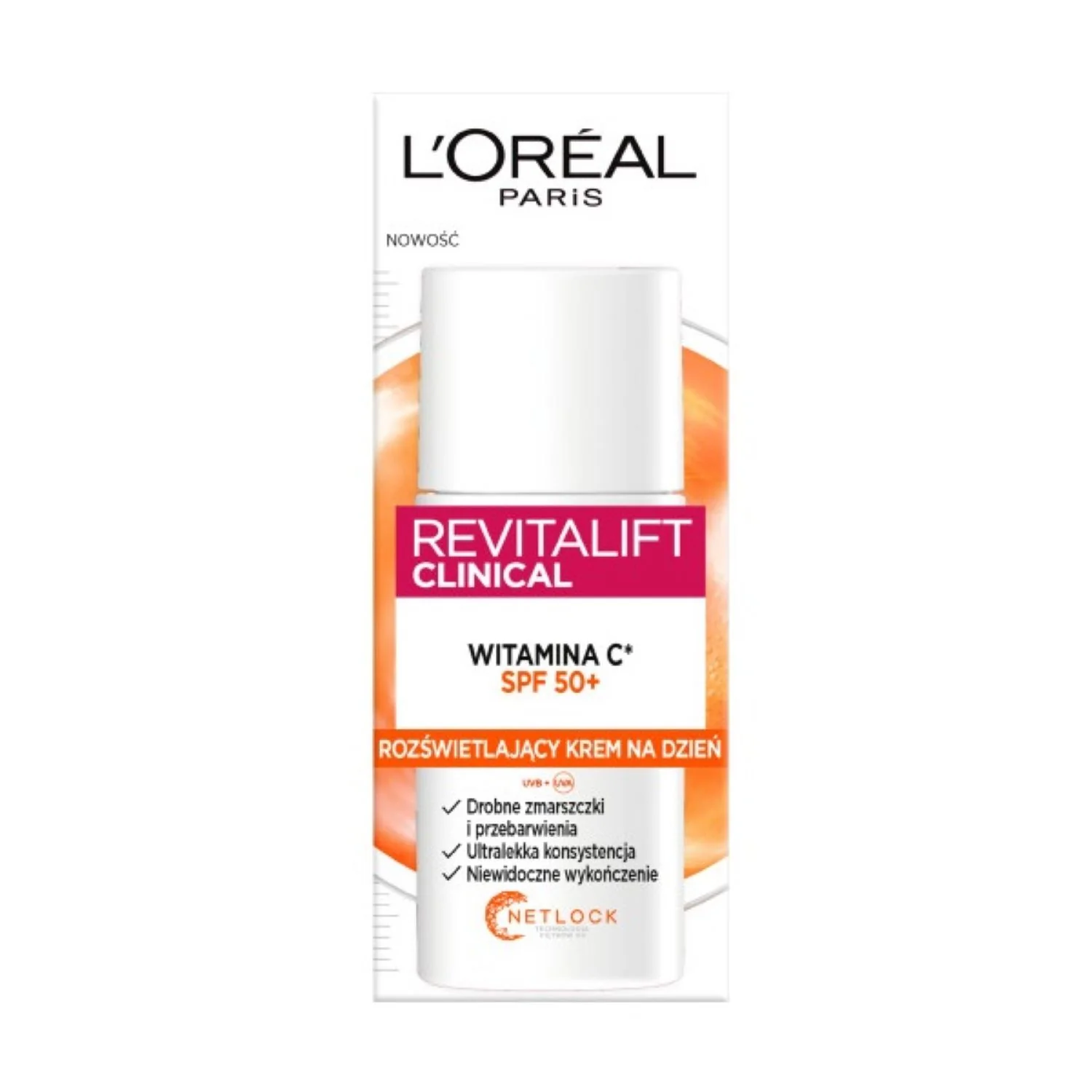 Revitalift Clinical rozświetlający krem na dzień z witaminą C i SPF 50+, 50 ml