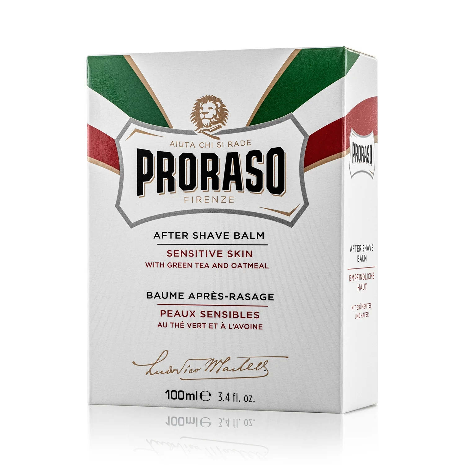 Proraso kojący balsam po goleniu do skóry wrażliwej z wyciągiem z owsa i białej herbaty, 100 ml