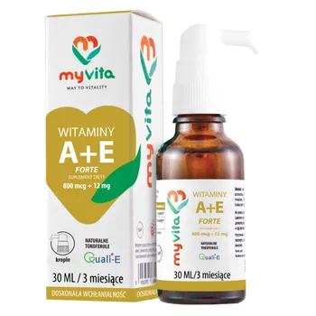 MyVita, Witamina A + E Forte 800mcg+12mg, suplement diety, krople, 30ml 